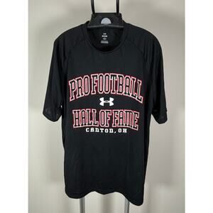 Under Armour Pro Football Hall of Fame Canton Ohio Loose Fit Black T-Shirt Men L